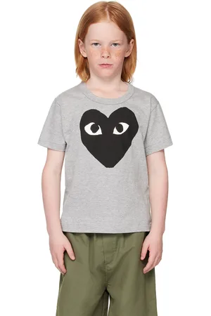 Comme des Garçons Kids Gray Large Black Heart T-Shirt
