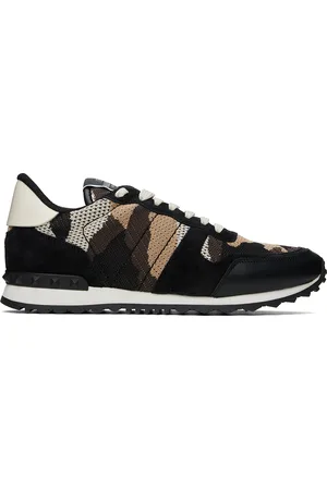 VALENTINO GARAVANI Brown Camouflage Rockrunner Sneakers