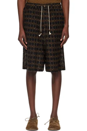 Glass Cypress & Brown Drawstring Shorts