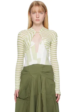 Talia Byre Green & Beige Striped Cardigan