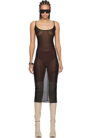 Rick Owens Black Slip Midi Dress