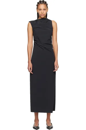 St Agni Asymmetric Neck Midi Dress