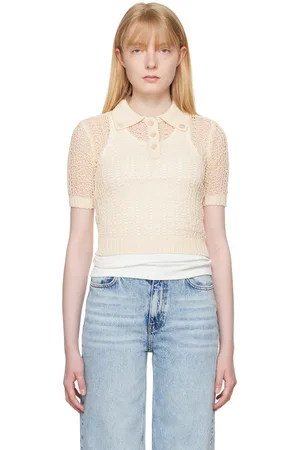 Recto Beige Net Crop Polo