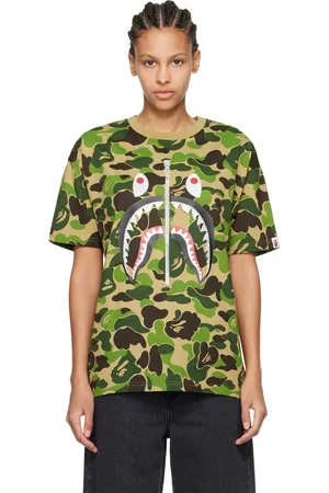BAPE Khaki ABC Camo Crystal Stone Shark T-Shirt