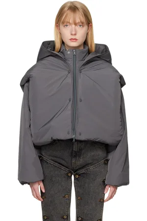 Y / PROJECT Gray Snap Off Puffer Jacket