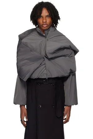 Y / PROJECT Gray Snap Off Puffer Jacket
