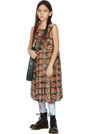 Chopova Lowena SSENSE Exclusive Kids Brown & Green Kilt Dress