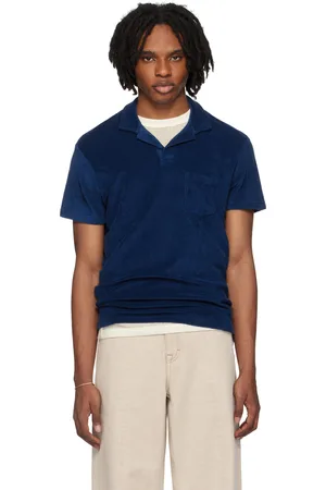 Orlebar Brown Navy Open Placket Polo
