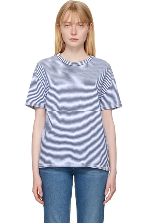 RAG&BONE Blue & White Striped T-Shirt