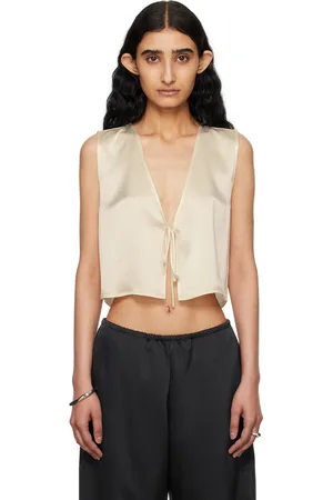 Leset Off-White Barb Tie Camisole