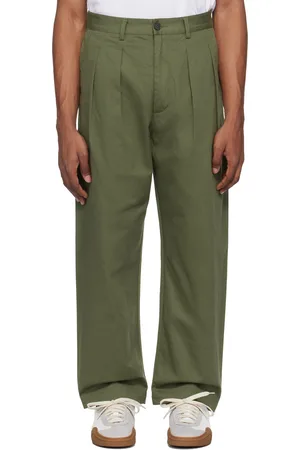 Universal Works Khaki Double Pleat Trousers
