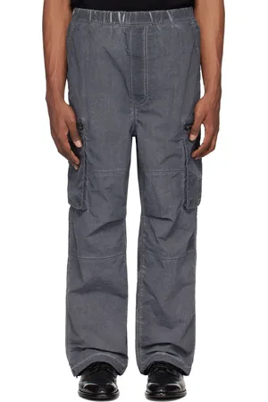 Izzue Gray Garment-Dyed Cargo Pants