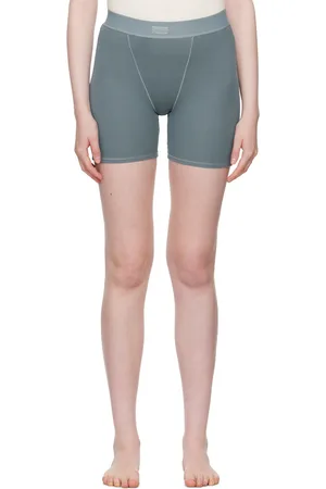 SKIMS Blue Cotton Rib Boy Shorts