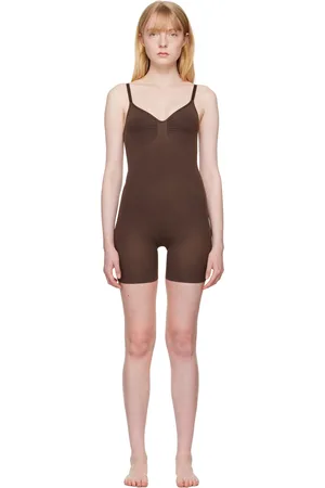 SKIMS Brown Seamless Sculpt Mid Thigh Bodysuit
