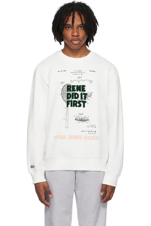 Lacoste White Relaxed-Fit Sweatshirt
