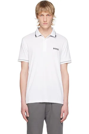 HUGO BOSS White Bonded Polo