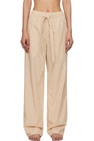 Tekla Beige Drawstring Pyjama Pants