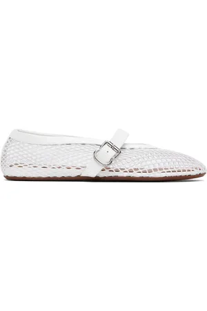Alaïa White Fishnet Ballerina Flats