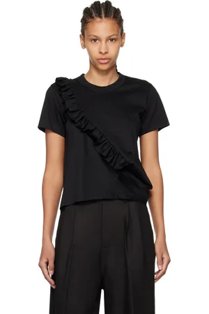 NOIR KEI NINOMIYA Black Ruffled T-Shirt