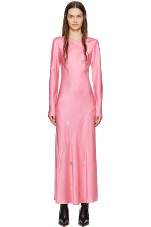 Silk Laundry Pink Bias Maxi Dress