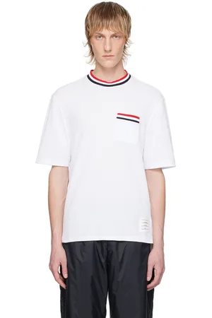Thom Browne White Striped T-Shirt