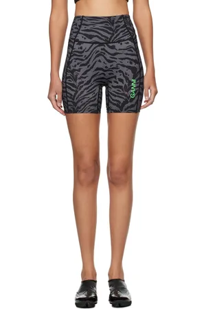 Ganni Gray & Black Active Shorts