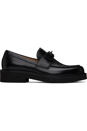 VALENTINO GARAVANI Black VLogo Locker Calfskin Loafers