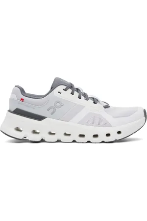 On Running White & Gray Cloudrunner 2 Sneakers