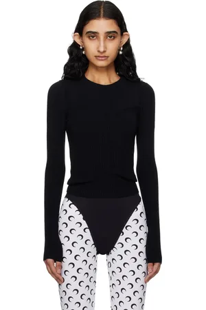 Marine Serre Black Rib Sweater
