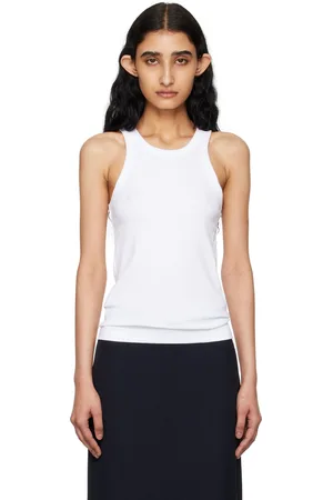 Totême White Curved Tank Top