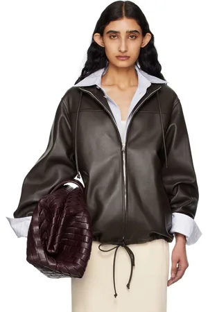 Bottega Veneta Brown Hooded Leather Jacket