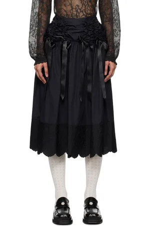 Simone Rocha Black Bow Midi Skirt