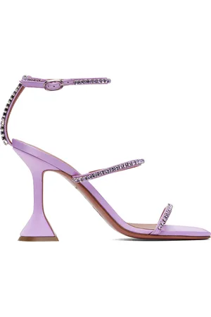 Amina Muaddi Purple Gilda Heeled Sandals