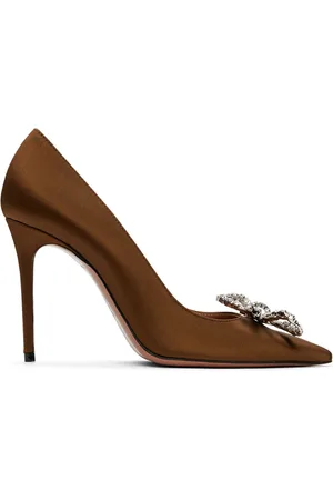 Amina Muaddi Brown Rosie Pumps