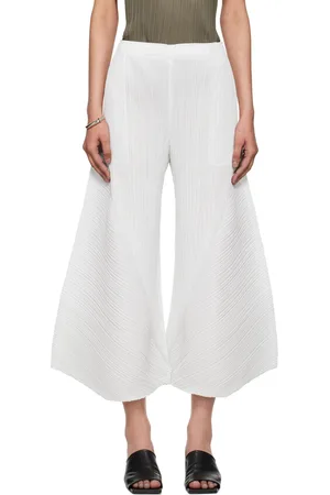 PLEATS PLEASE ISSEY MIYAKE Off-White Thicker Bottoms 2 Trousers