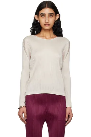 PLEATS PLEASE ISSEY MIYAKE Taupe Monthly Colors February Long Sleeve T-Shirt