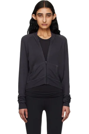 SKIMS Gray Modal French Terry Shrunken Zip Up Sweatshirt