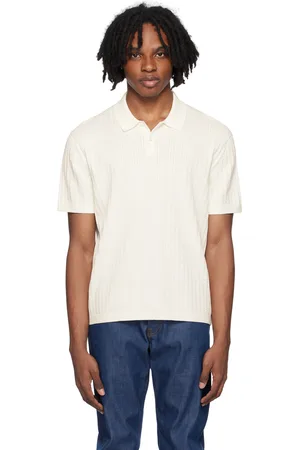 THEORY Off-White Spread Collar Polo
