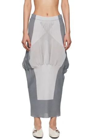 Issey Miyake Gray Shaped Nude Maxi Skirt