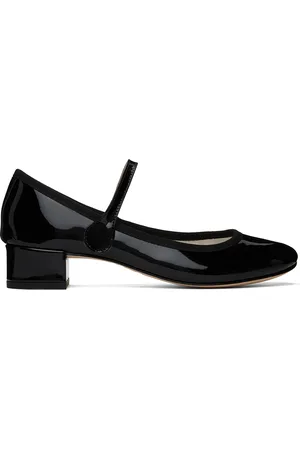 Repetto Black Rose Mary Jane Heels