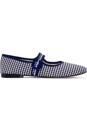 Repetto Blue & White Georgia Ballerina Flats