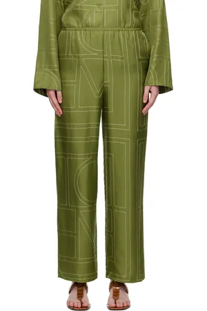 Totême Green Monogram Lounge Pants