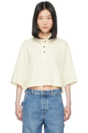 Bottega Veneta Off-White Cropped Polo