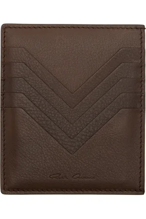 Rick Owens Brown Porterville Square Card Holder
