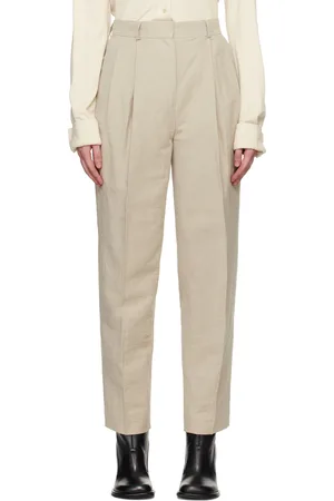 Totême Beige Double-Pleated Trousers