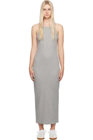 Totême Gray Curved Maxi Dress