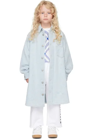 Maison Margiela Kids Blue Distressed Denim Shirt
