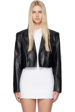 Recto Cropped Faux-Leather Jacket