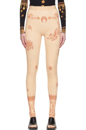 Marine Serre Beige Printed Leggings