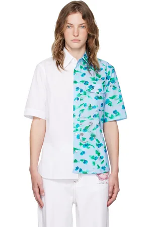 Marni Blue & White Asymmetric Shirt